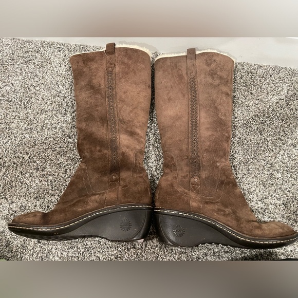 UGG Hartley brown suede knee high boots for women, size 8 - Picture 9 of 13